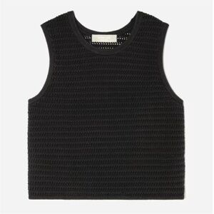 Everlane The Crochet Knit Cami Black Sleeveless Size XS